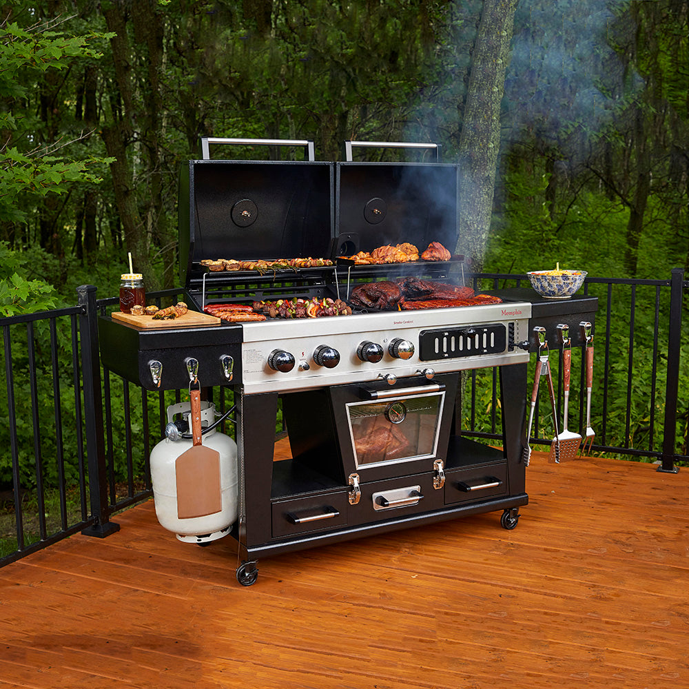 Pit Boss Memphis 1.0 Ultimate Combo Smoking BBQ Grill with Cover + Regulator