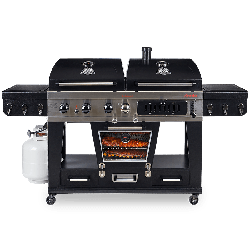 Pit Boss Memphis 1.0 Ultimate Combo Smoking BBQ Grill with Cover + Regulator